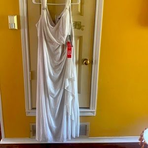 White glitter evening dress